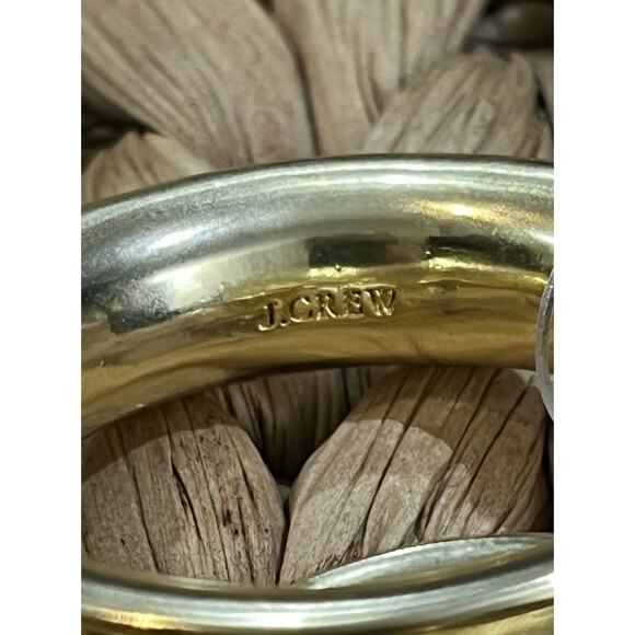 J.Crew VTG Oversized Pearl Hoop Earrings Gold Tone Pierced Statement Y2K Regency - Picture 11 of 11